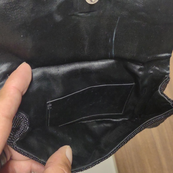 Vintage Black Beaded Clutch - Picture 3 of 4